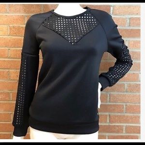 Fabletics Tilly Sweatshirt Long Sleeve Mesh Black